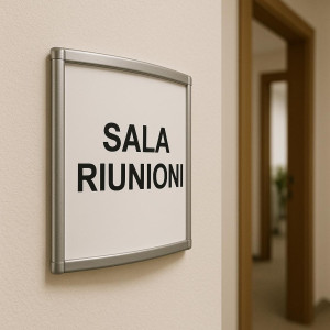 Targa in alluminio a parete