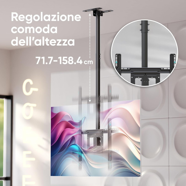 Staffa da Soffitto per Monitor - (per Soffitto di Cemento o Legno Massiccio) - immagine 3