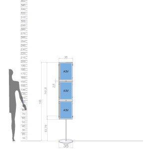 Totem con Pannelli Retroilluminati a Led Autoportante - Composizione n°3 A3 Verticali